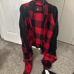 Torrid - Size 3 (22-24) - Cardigan Drop Front Sweater - Red and Black